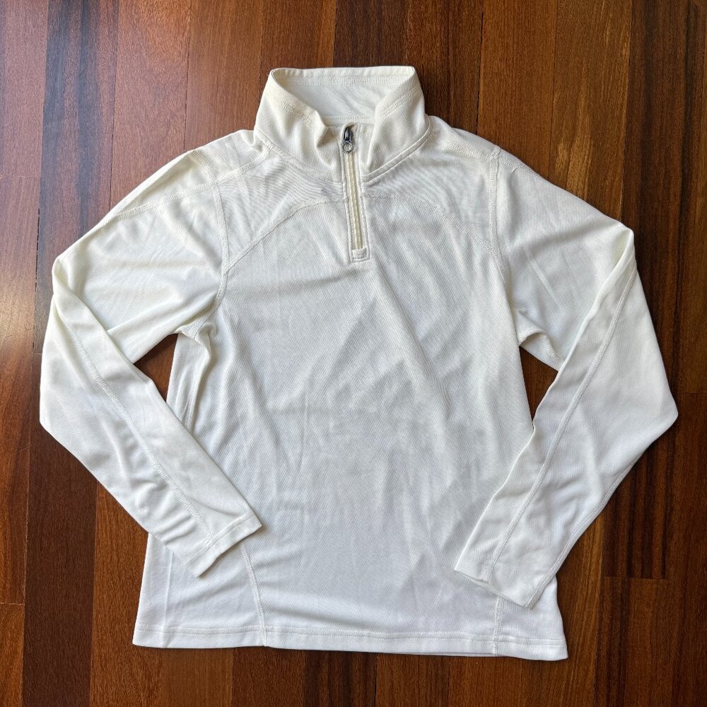 NWOT Lands End Sz 16 1/4 zip Thermaskin Base Layer Top in Ivory